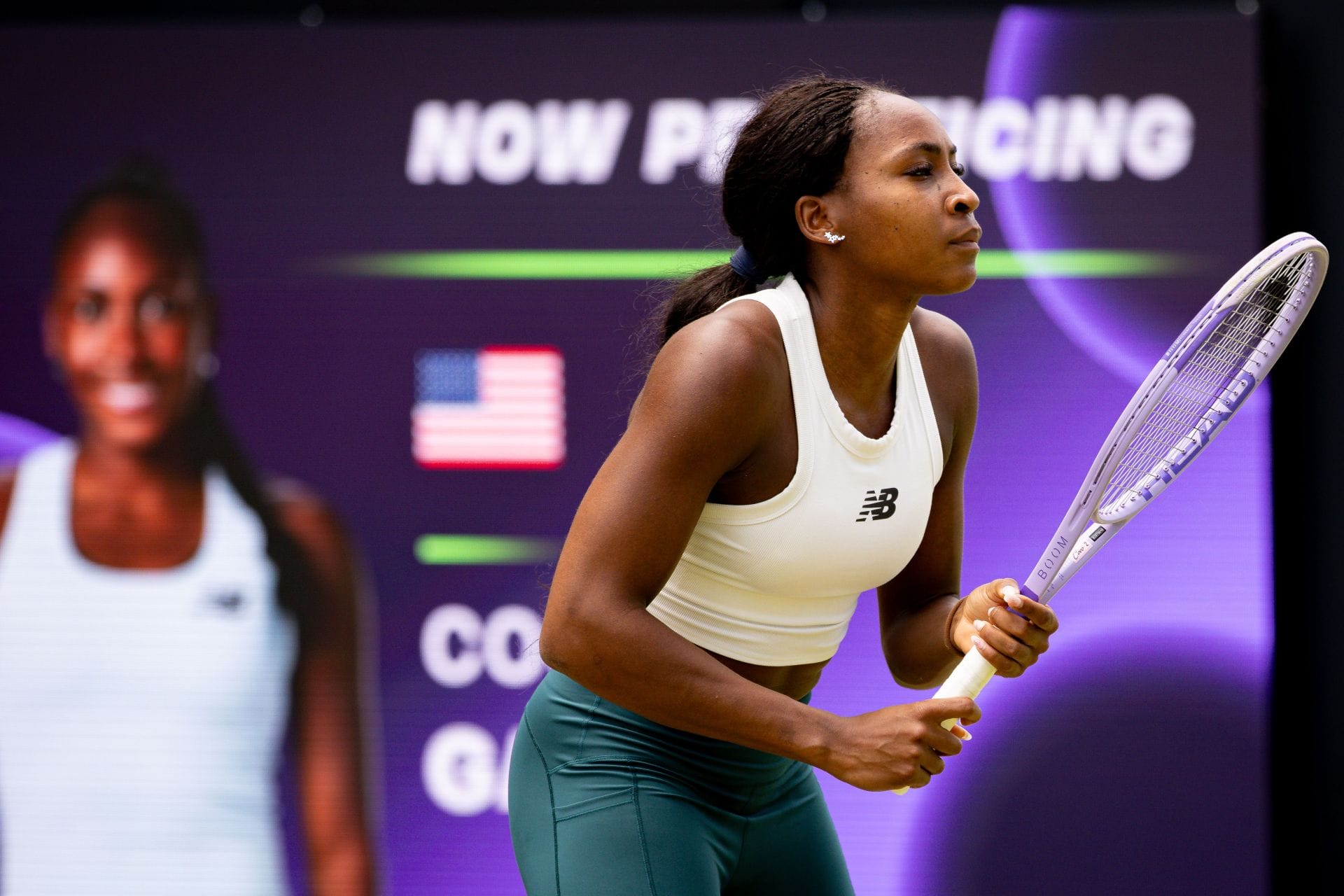Coco Gauff dos Estados Unidos no Berlin Tennis Open no LTTC na Alemanha. (Foto de Getty Images)