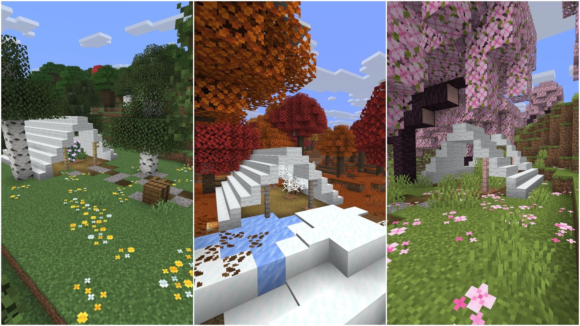 Um acampamento pode ser encontrado em qualquer bioma florestal (Imagem via Mojang Studios || Sportskeeda)