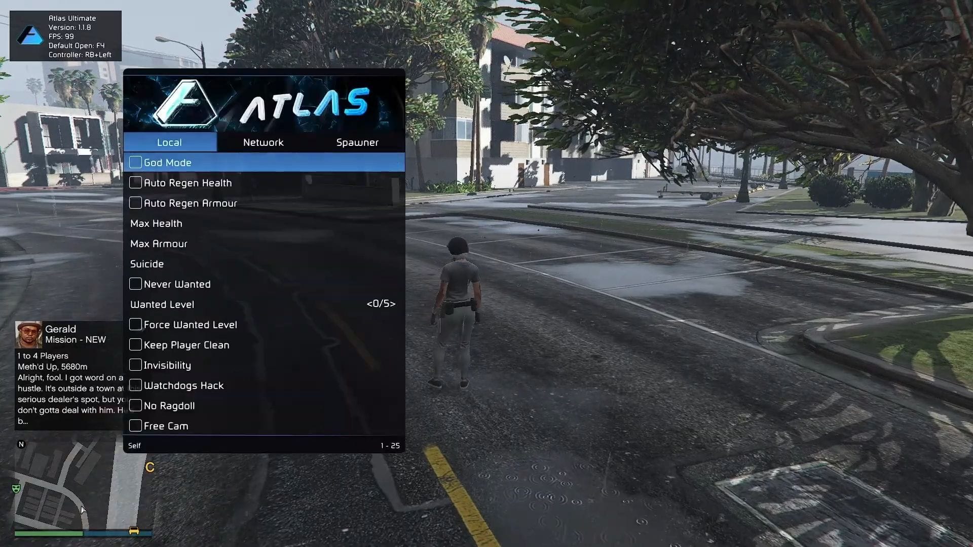 Atlas Menu allow players to use all kinds of cheats in the game (Image via YouTube@Devenity_mods)