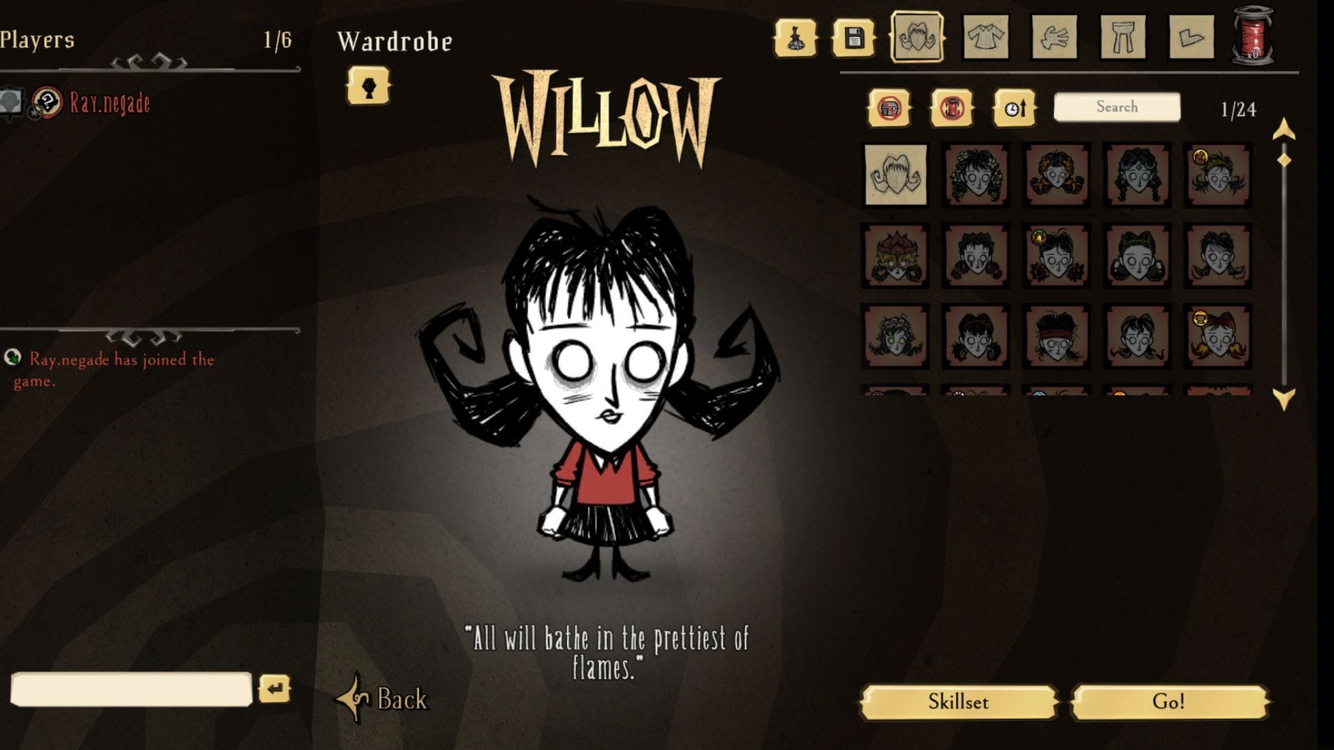 Willow tem um amigo protetor (Imagem via Klei Entertainment)