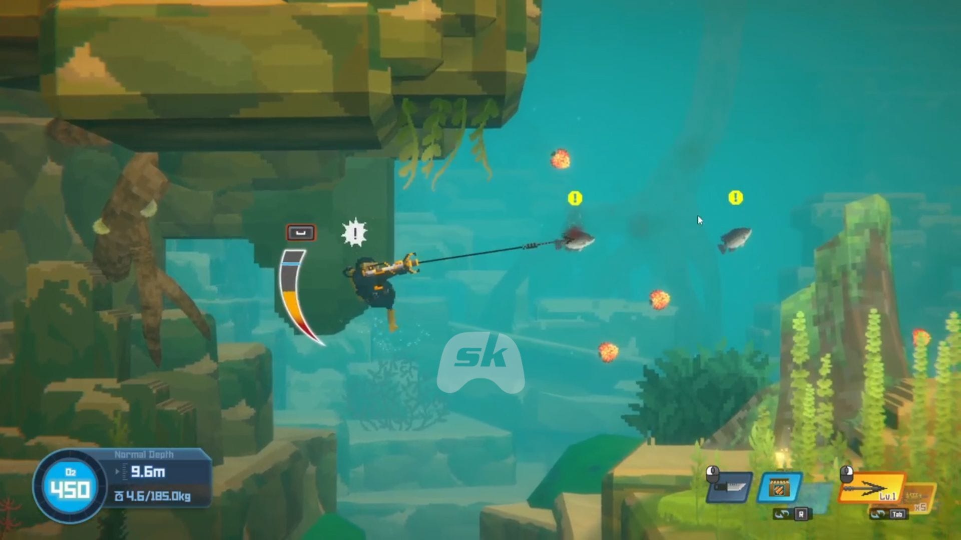 Pegue um peixe tilápia em Dave the Diver In the Jungle (Imagem via SK Gaming || Mintrocket)