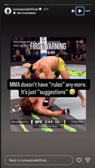Tom Aspinall's Instagram story on Herb Dean - Source: Instagram