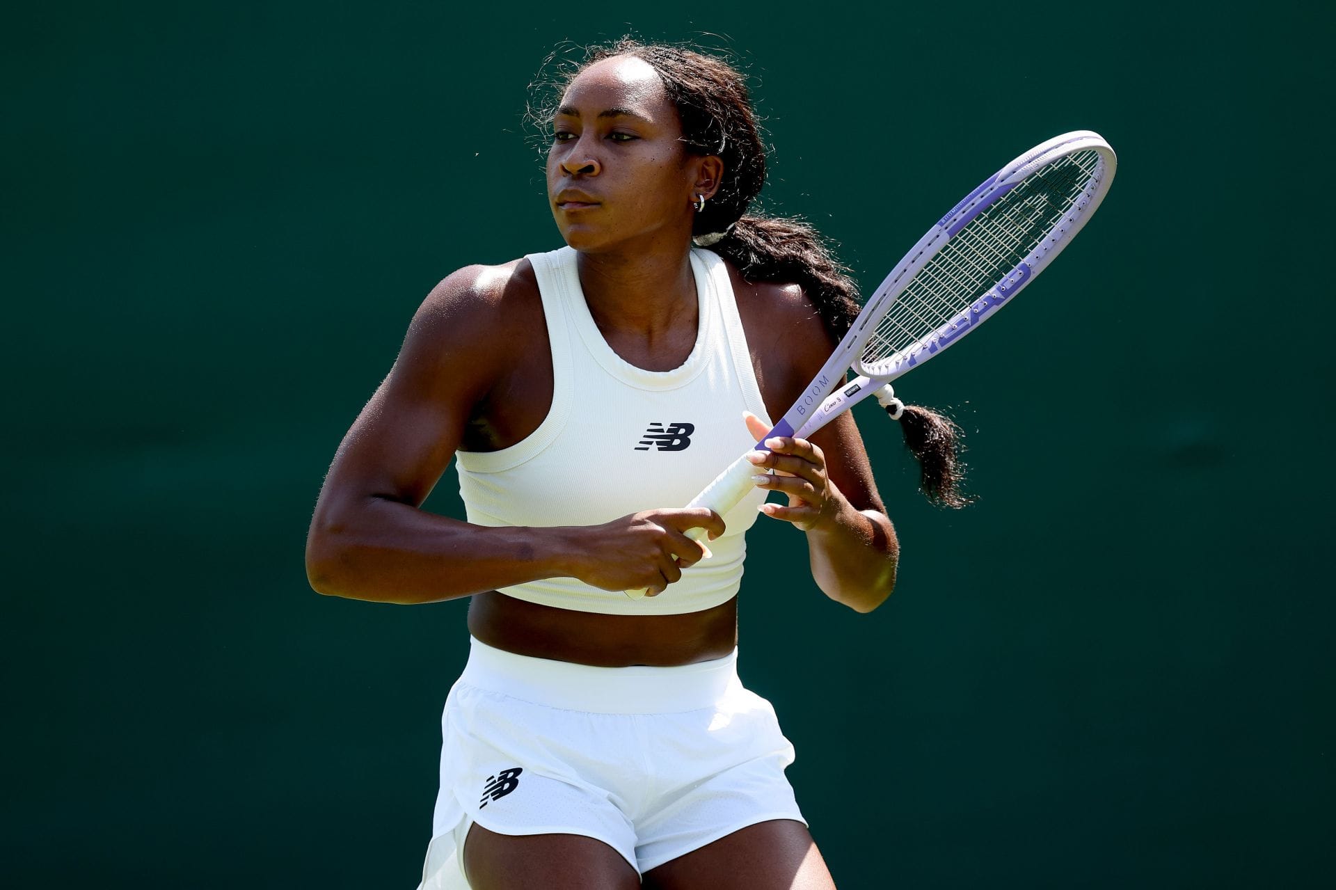 Coco Gauff dos Estados Unidos antes do Campeonato de Wimbledon 2026 em Londres, Inglaterra. (Foto de Getty Images)