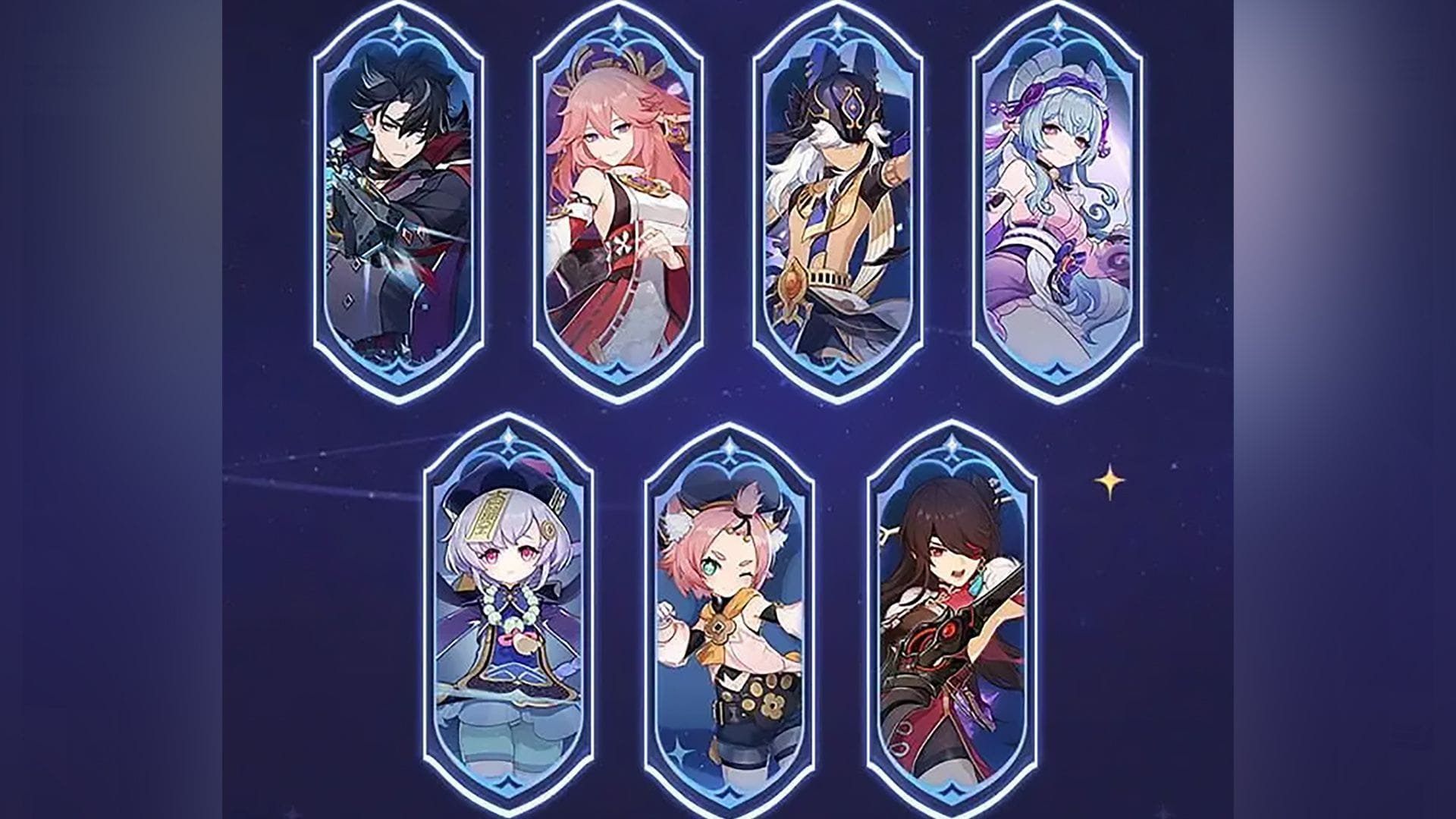 Todos os personagens recebendo um buff (Imagem via HoYoverse)