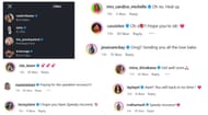 Comentários de estrelas desejando boa sorte a Purrazzo (Screengrabs via Instagram/@deonnapurrazzo)