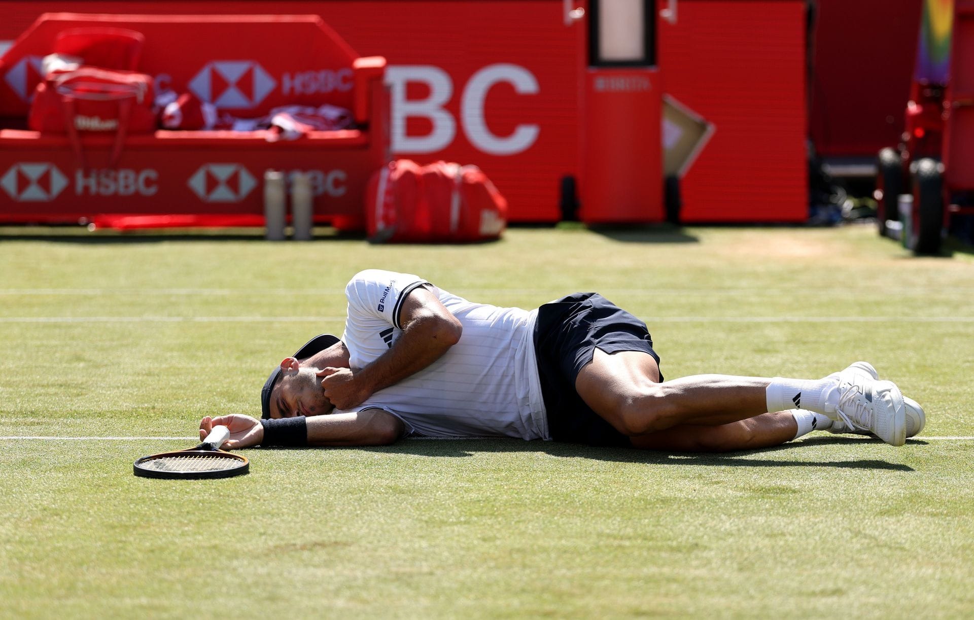 WATCH: Scary scenes as Francisco Cerundolo brutally hit in the throat by opponent at Queen’s Club Championships