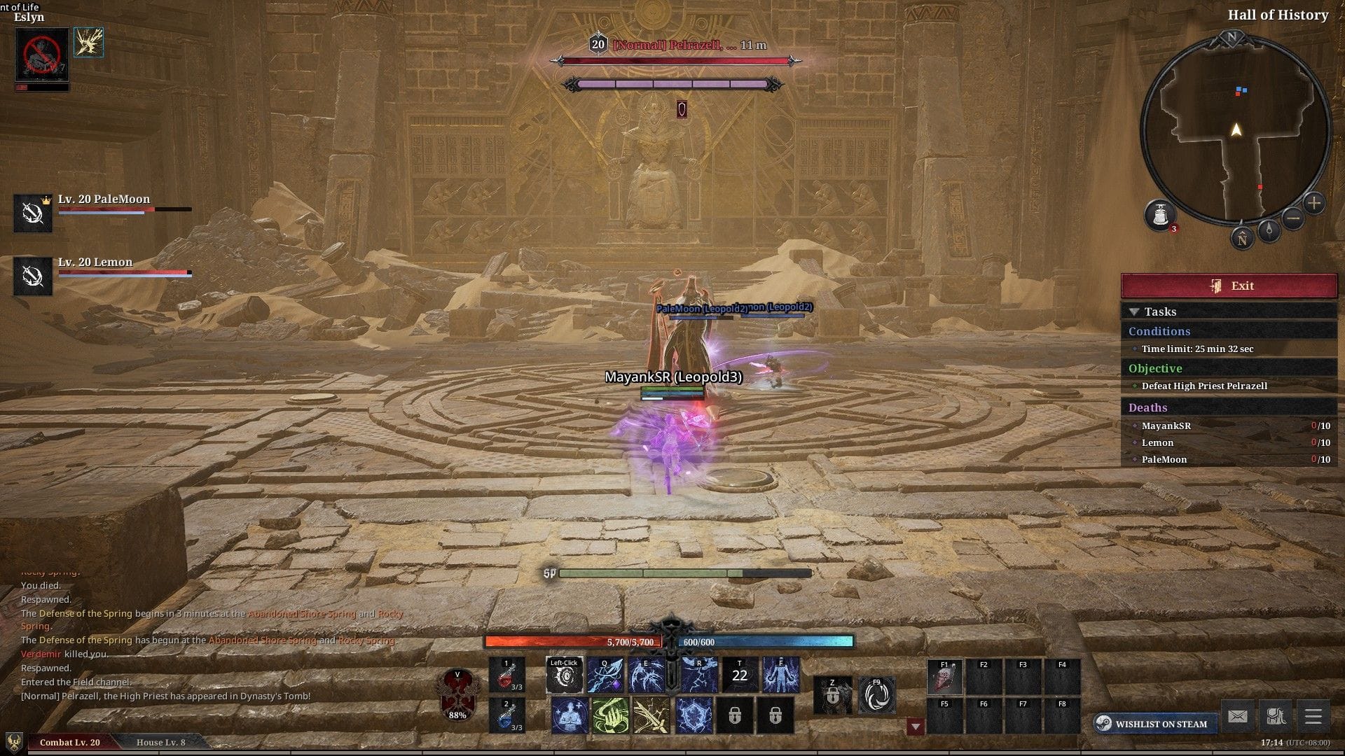 Primeiro chefe da Masmorra da Tumba da Dinastia em Embers of the Uncroowned (Imagem via Nexon)
