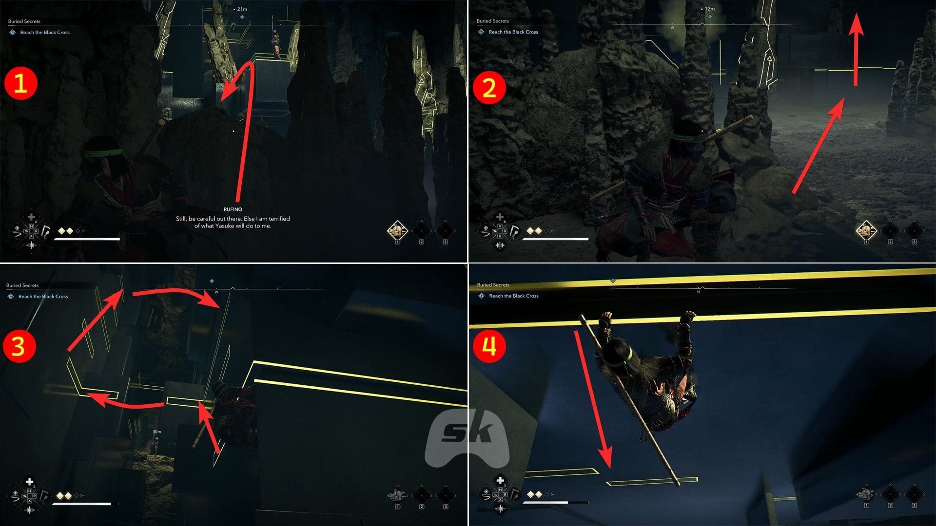Use the ledges to reach Nirmala's location (Image via Ubisoft)