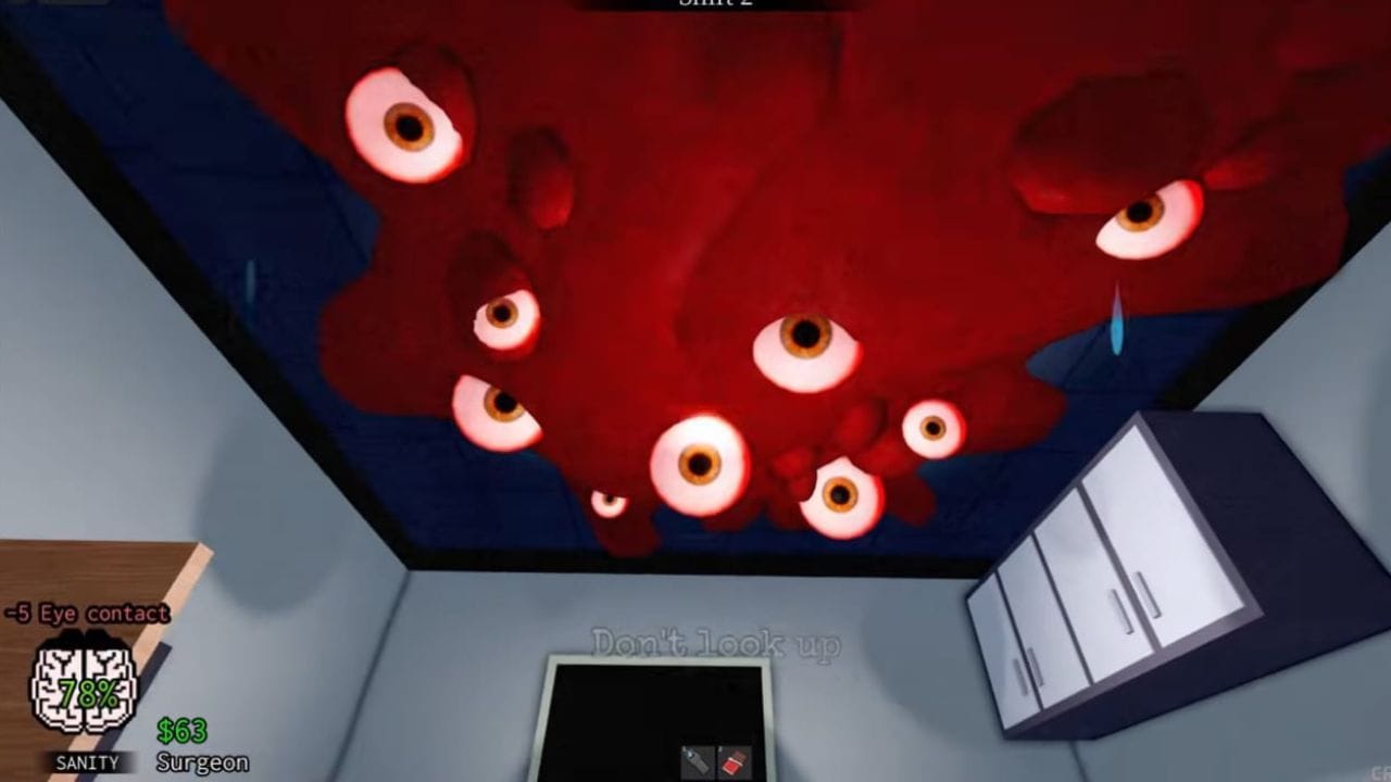 O monstro do teto (imagem via Roblox)