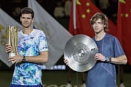 Hurkacz and Rublev at the 2023 Shanghai Rolex Masters (Image Source: Getty)