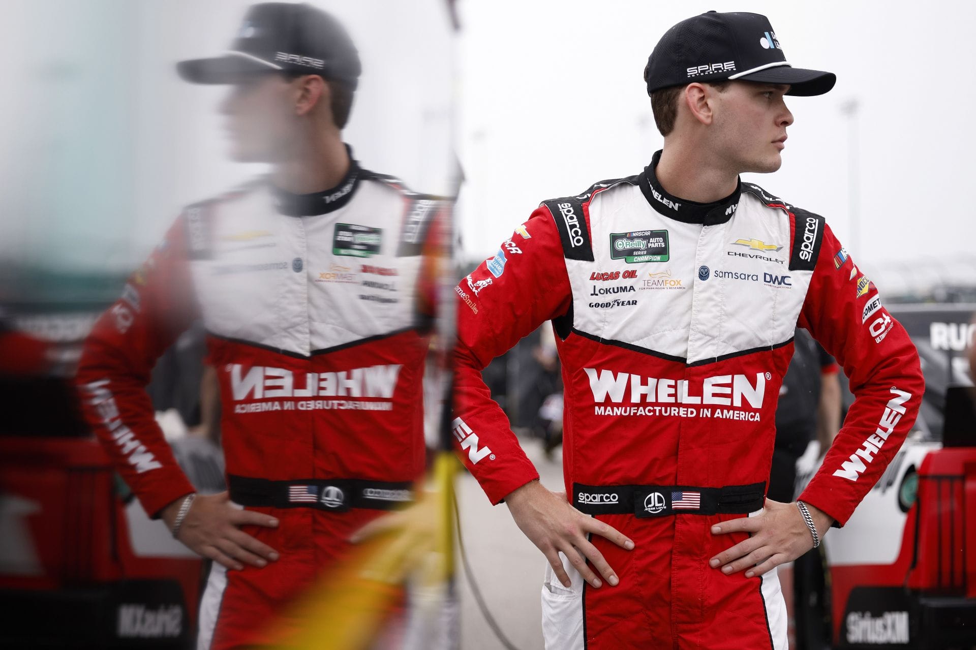 Jesse Love durante a NASCAR Truck Series em Nashville. Fonte: Getty