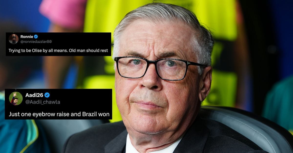 “Trying to be Olise by all means”, “One eyebrow raise and Brazil won” - Netizens in awe of Carlo Ancelotti ‘aura’ as he masterminds win over Japan