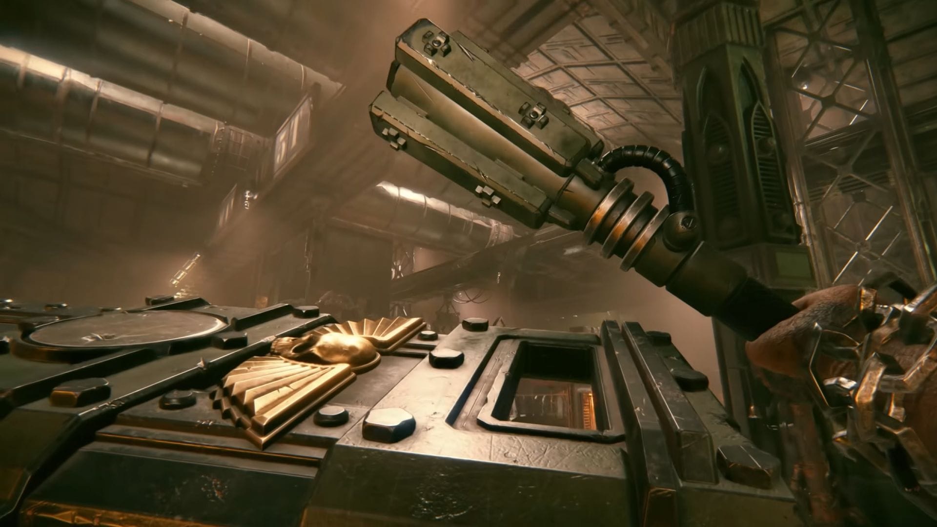 Battle Maul é a próxima melhor arma com o Grenadier Gauntlet (Imagem via Fatshark)