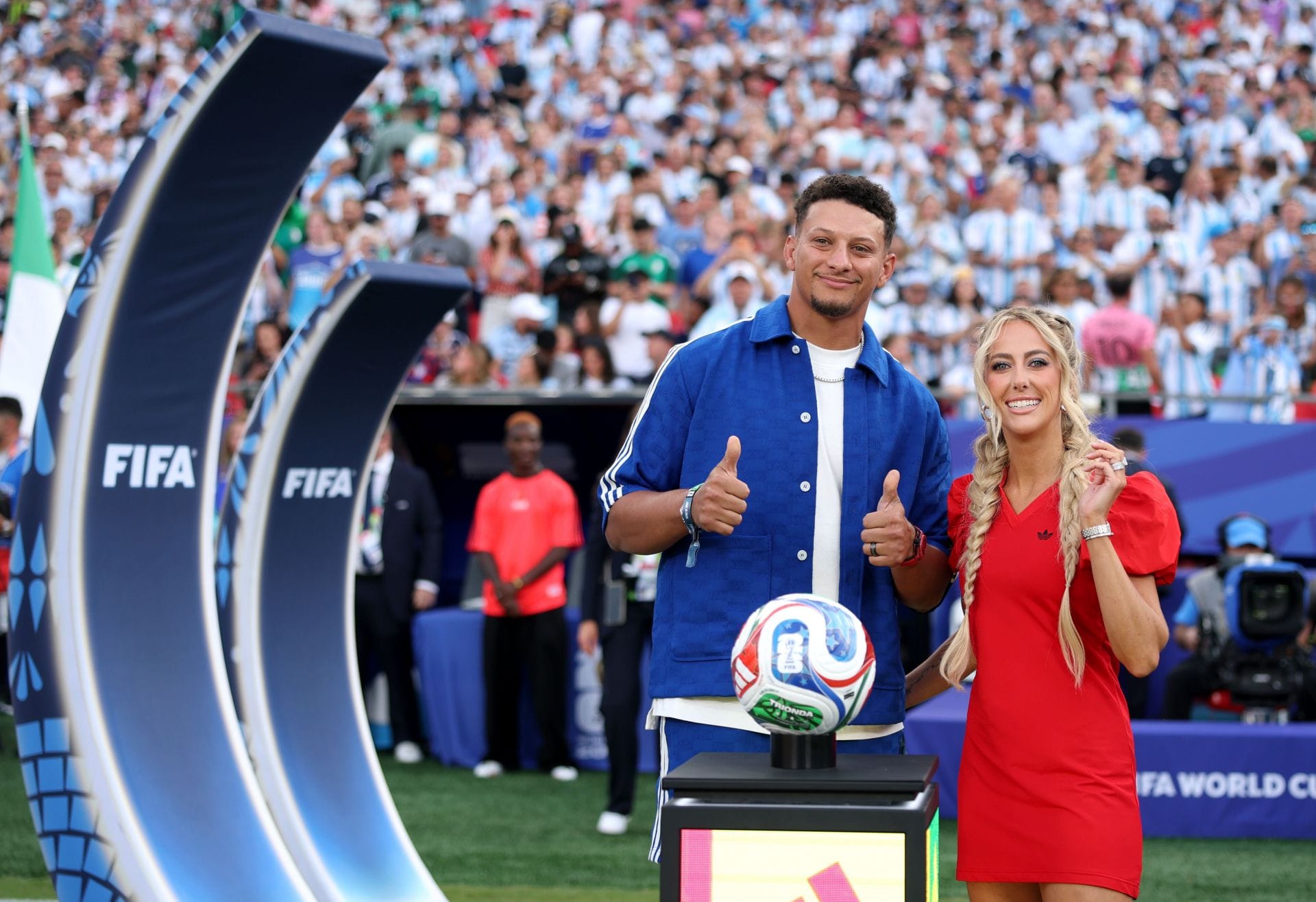 PIC: Patrick Mahomes’ wife Brittany poses in red Adidas miniskirt for “special mommy & Sterling time”