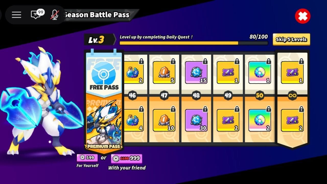 The Season Battle Pass (Image via Roblox)
