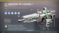Serviço da metralhadora exótica Luzaku em Destiny 2 (imagem via Bungie)