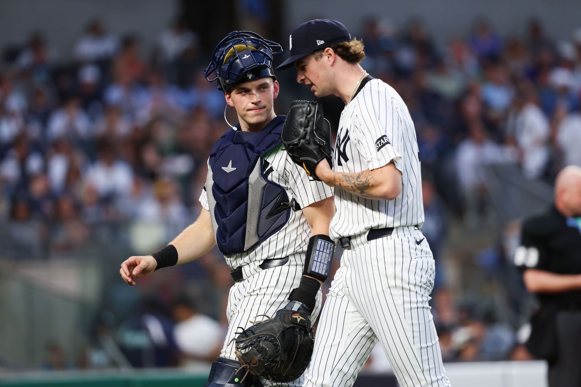 Rice (L) e Schlittler (R) em ação pelo New York Yankees - Fonte: Getty