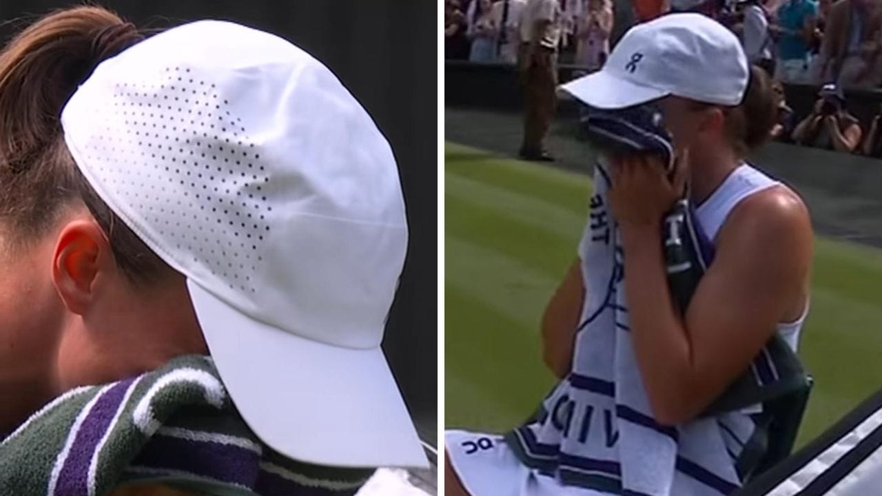 WATCH: Iga Swiatek breaks down in tears after tough win in Wimbledon 1R against Taylor Townsend