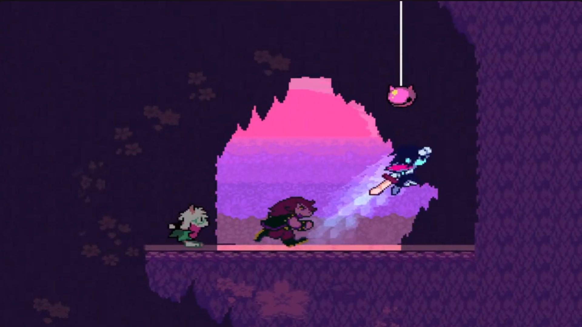 Basta usar o Dash Gate para entrar na próxima sala depois de derrotar Aqua e Seth em Deltarune (Imagem via Toby Fox || Youtube/@BlueBlurX7)