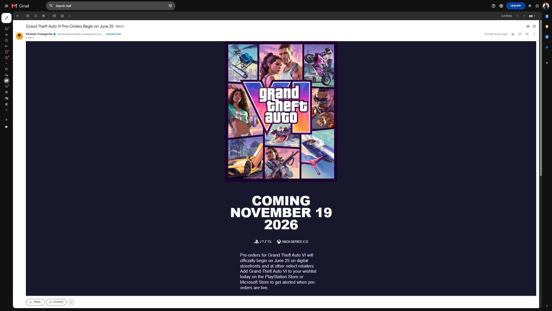 Correio de pré-encomenda da Rockstar Games (imagem via Google || Rockstar Games || Sportskeeda)
