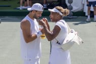 Serena Williams e Grigor Dimitrov no Wimbledon Lawn Tennis Championships em Londres, Inglaterra. (Foto de Getty Images)