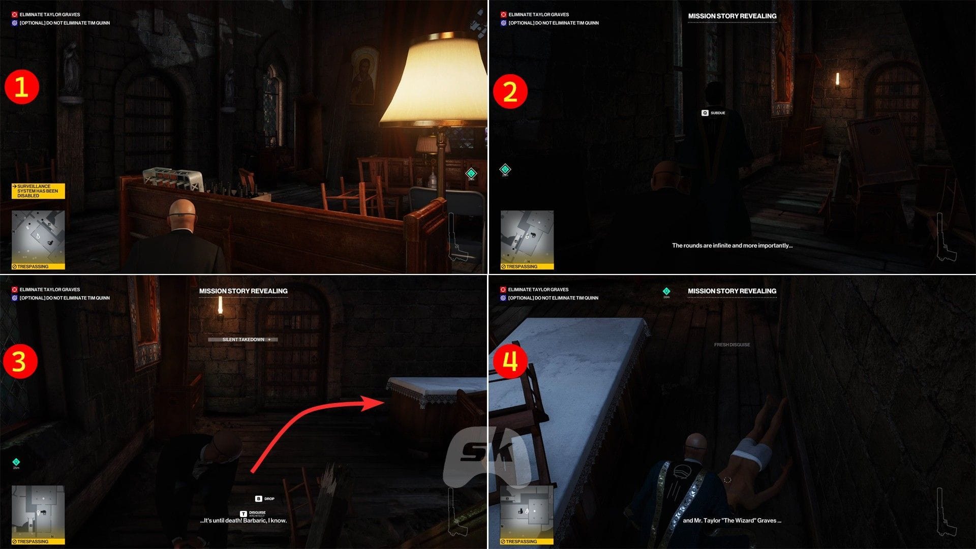 Take out the guard, hide the body here, and put on his disguise (Image via Sportskeeda Gaming || IO Interactive)