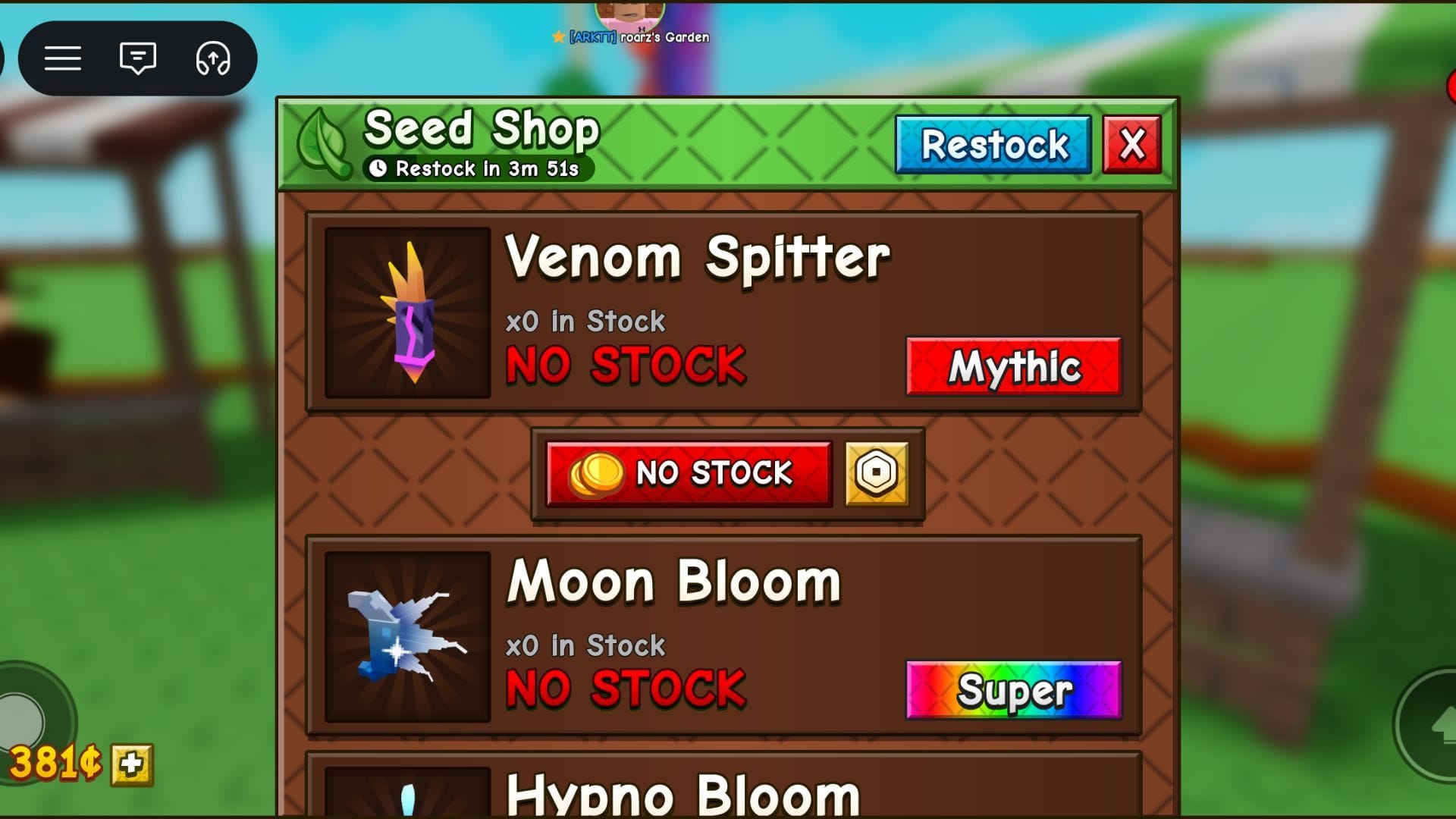 Semente Venom Spitter (imagem via Roblox)