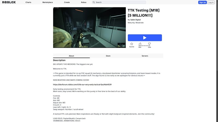 Ttk Testing Script ttk testing: New Roblox FPS has more than 5 million plays on launch day ...