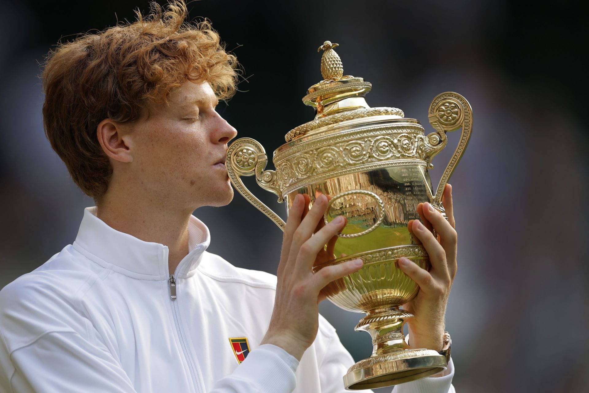 Jannik Sinner no Campeonato de Tênis de Wimbledon de 2025 em Londres, Inglaterra (Foto de Getty Images)