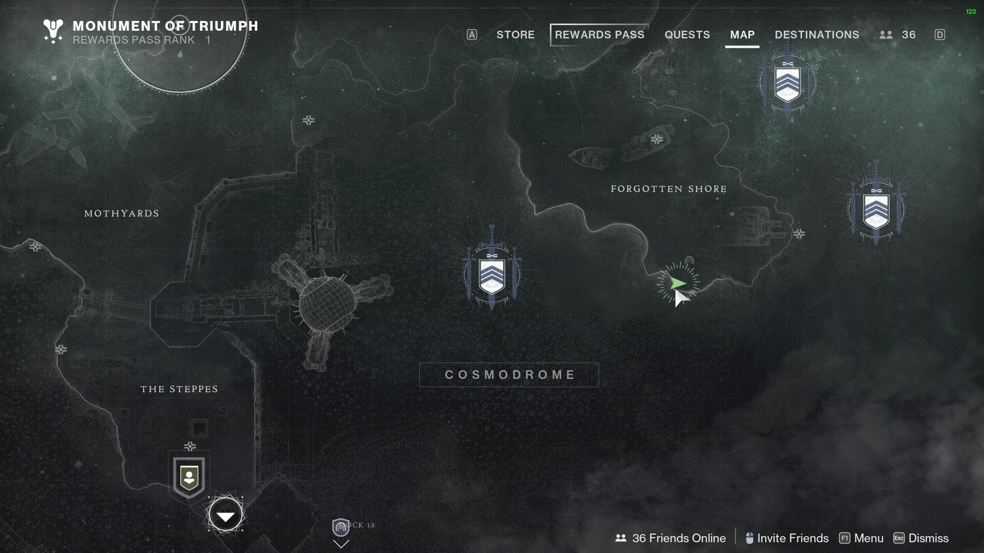 Identifique a localização de Randal, o Vândalo no mapa (imagem via Bungie)