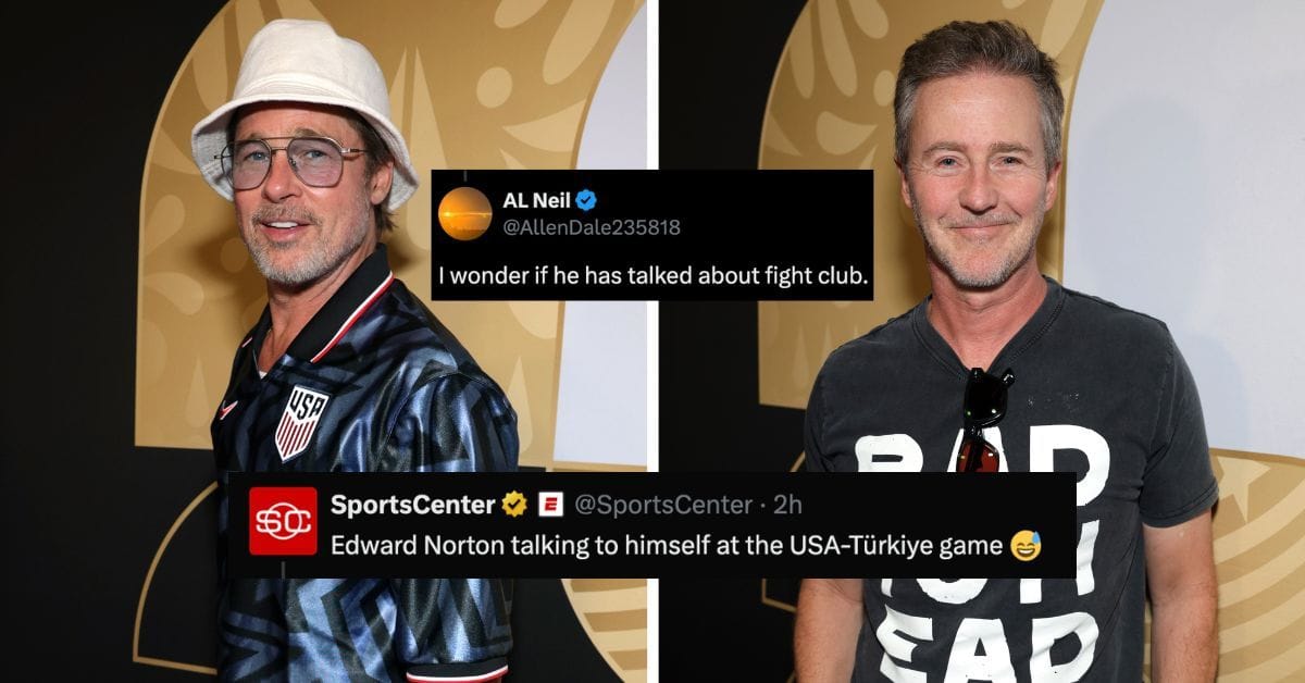 “This wins the internet” - Fans react as Fight Club reference goes viral online after Edward Norton and Brad Pitt attend FIFA World Cup game