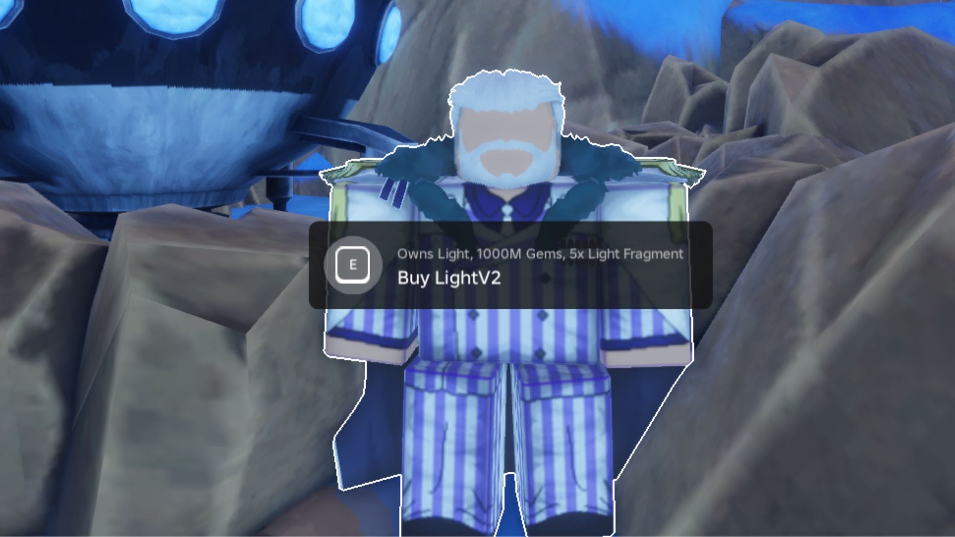 The Light V2 NPC can be located on Blue Planet (Image via Roblox)