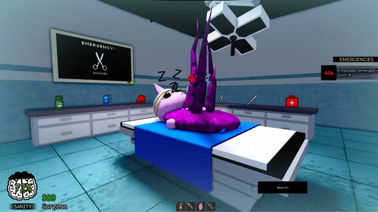 Tentáculos emergindo do paciente (Imagem via Roblox)
