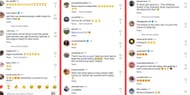 Captura de tela da seção de comentários da postagem do Instagram.