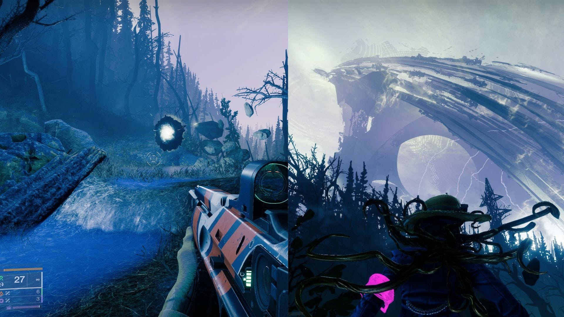 Pegue o segundo Portal para chegar ao Piece of Traveller quebrado (Imagem via Bungie)