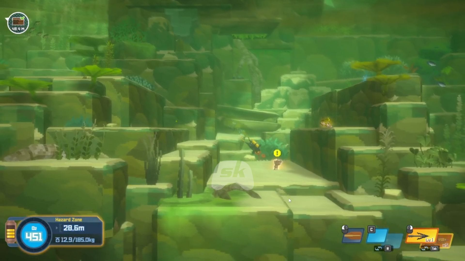 Recuperando a estátua antiga no passo a passo de Dave the Diver In the Jungle (Imagem via Sportskeeda Gaming || Mintrocket)