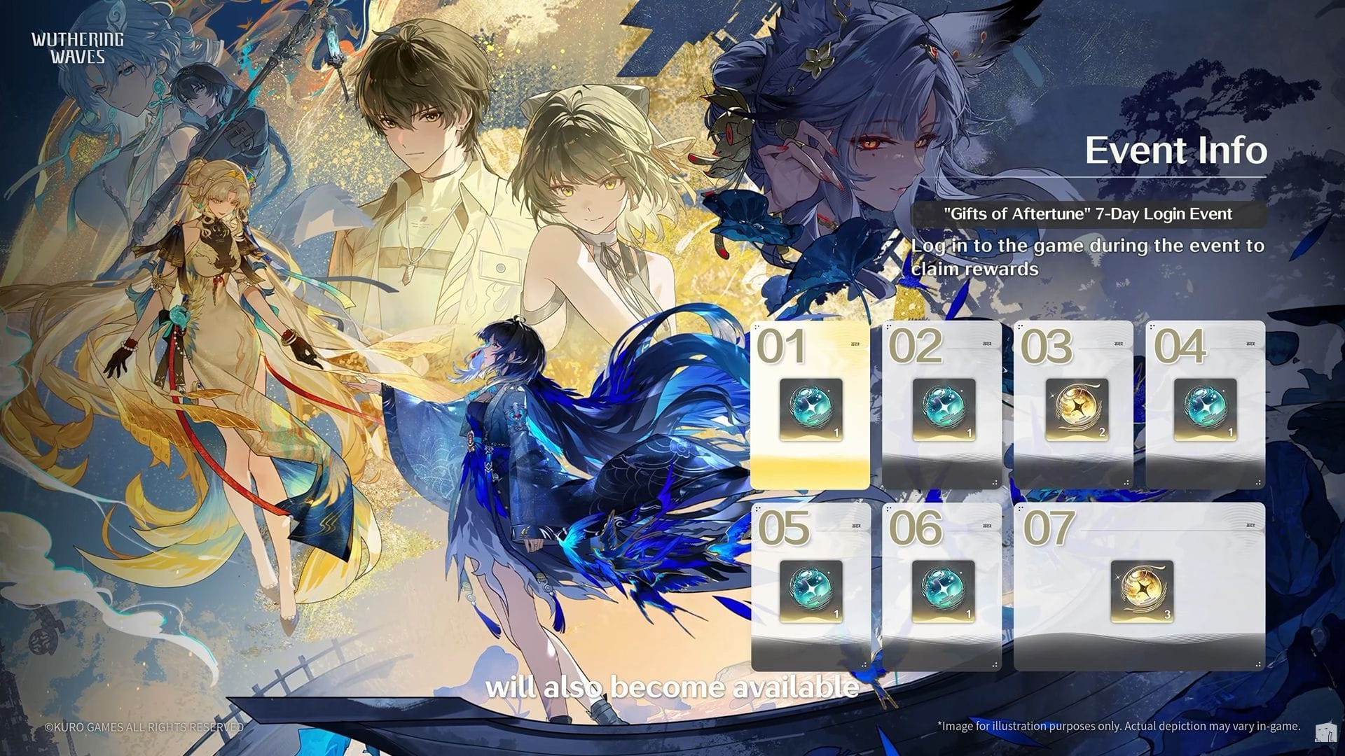 Evento de login diário (imagem via Kuro Games)