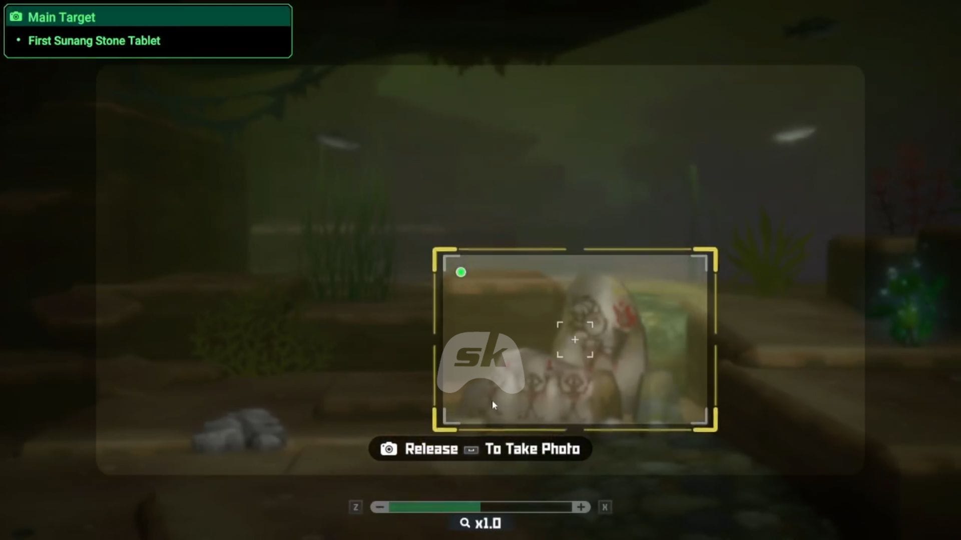 Uma das tábuas de pedra no passo a passo de Dave the Diver In the Jungle (Imagem via Sportskeeda Gaming || Mintrocket)