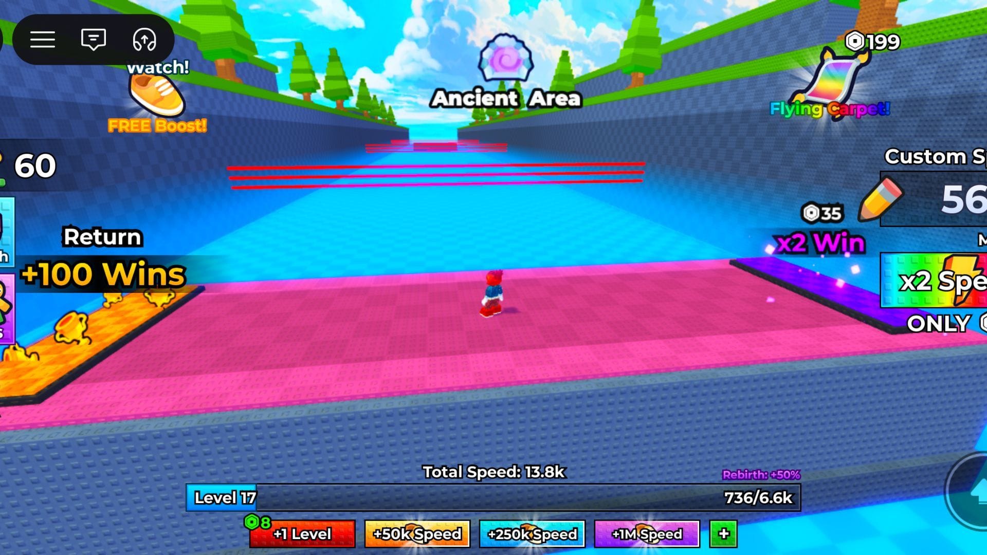 Aterrissou em uma plataforma (imagem via Roblox)
