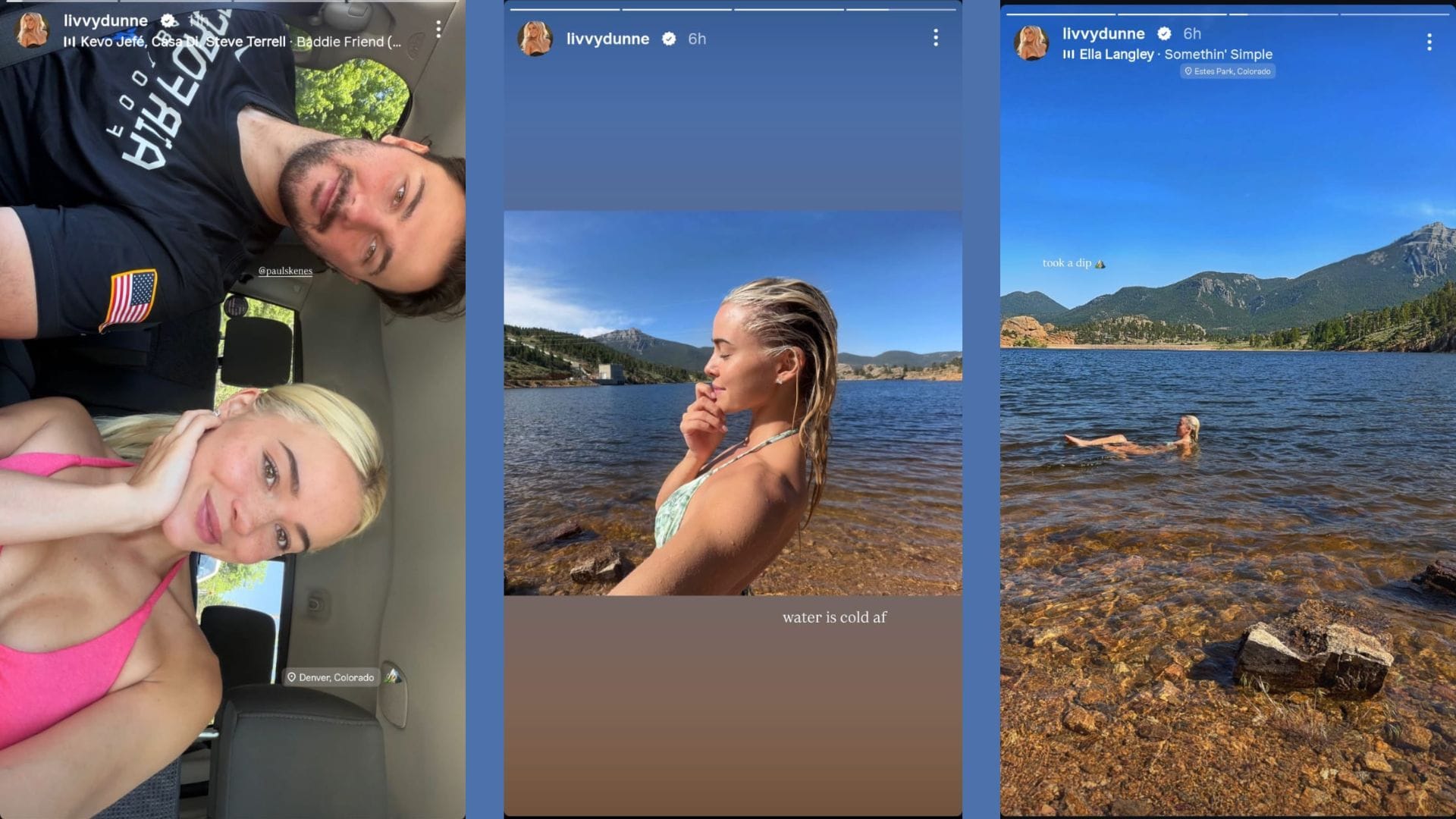  A namorada de Paul Skenes, Olivia Dunne, compartilha trechos de sua viagem ao Colorado na história do IG