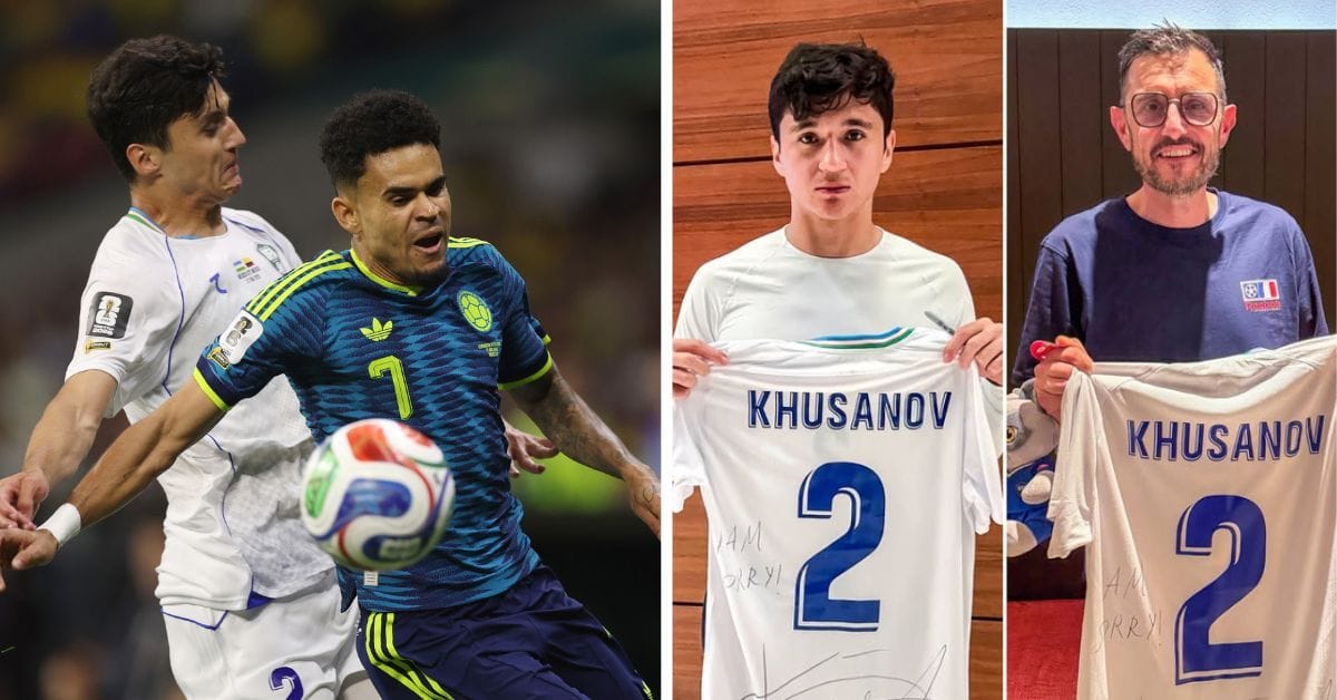Abdukadir Khusanov sends apology shirt to cameraman after colliding with him in Uzbekistan's FIFA World Cup clash against Colombia