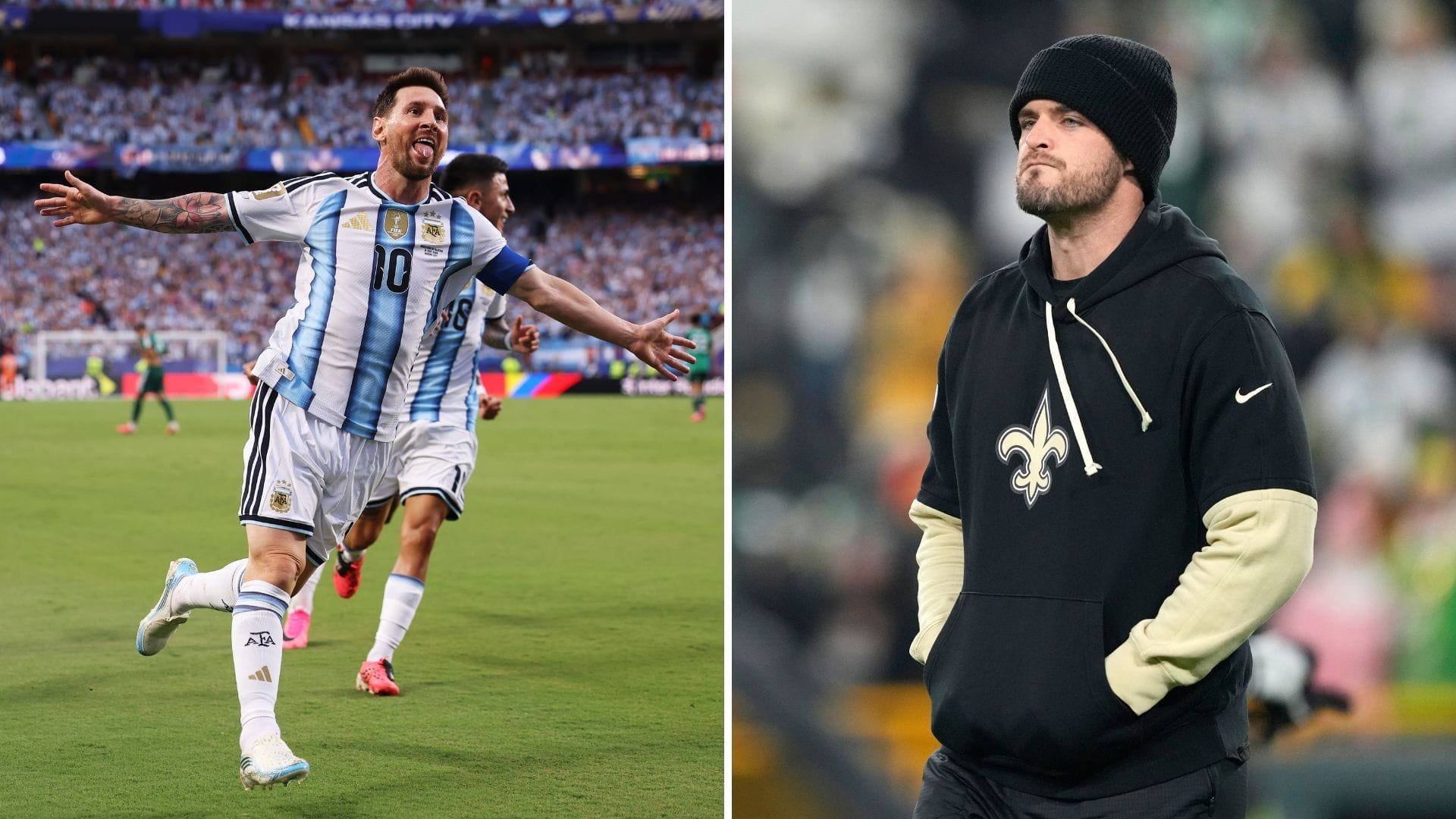 "The slander is elite" "This is disrespectful": NFL fans react as Derek Carr gets dissed over unwanted record with Lionel Messi after his hat-trick