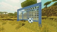 The mob as a football inside a goal (Image via Mojang Studios || Sportskeeda)