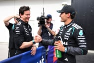 George Russell e Toto Wolff, Diretor Executivo da Mercedes. Fonte: Getty
