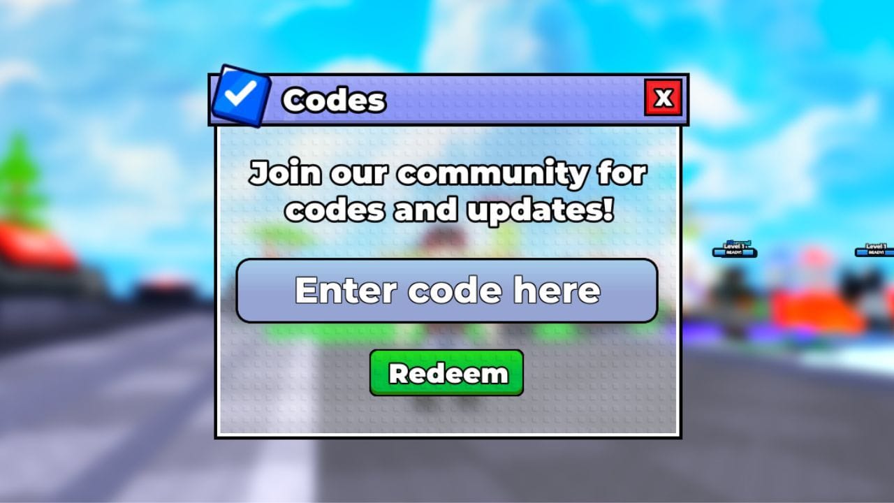 The code redemption box (Image via Roblox)