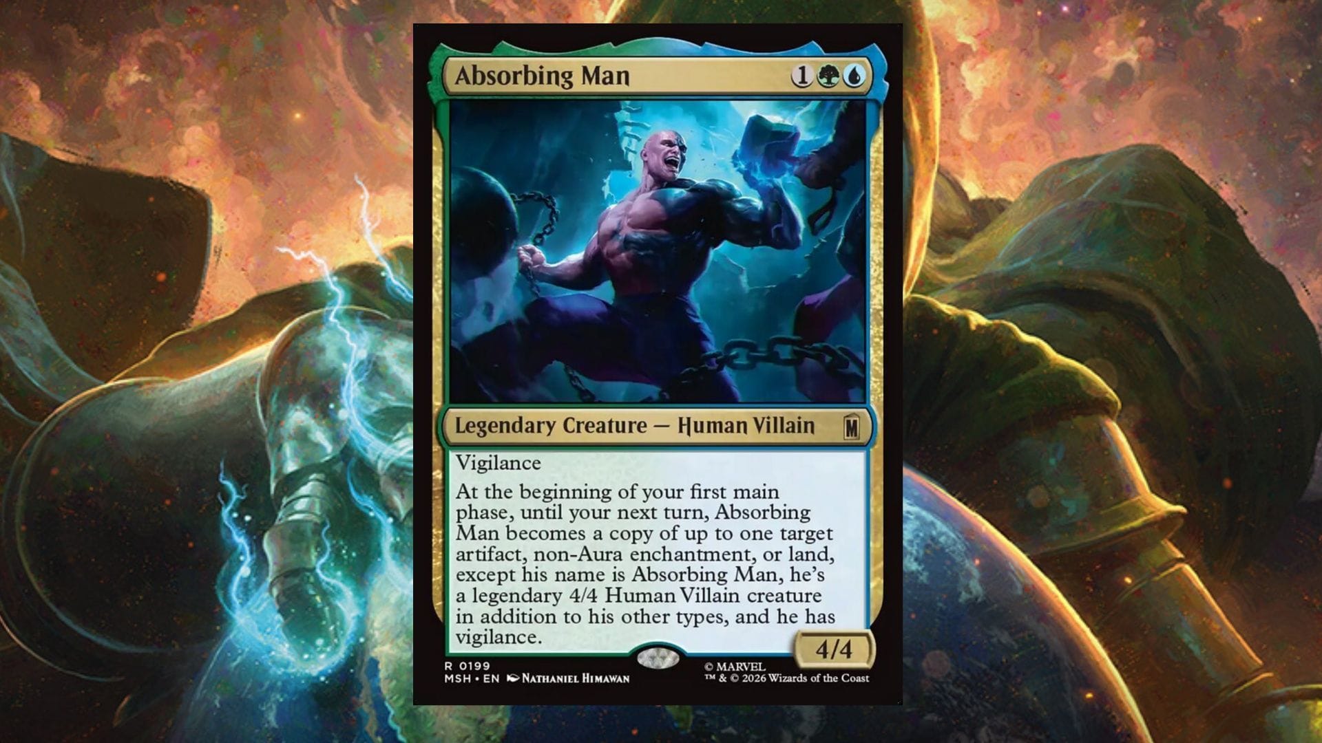 Você pode criar algumas duplicatas irritantes graças ao Homem Absorvente (Imagem via Wizards of the Coast)