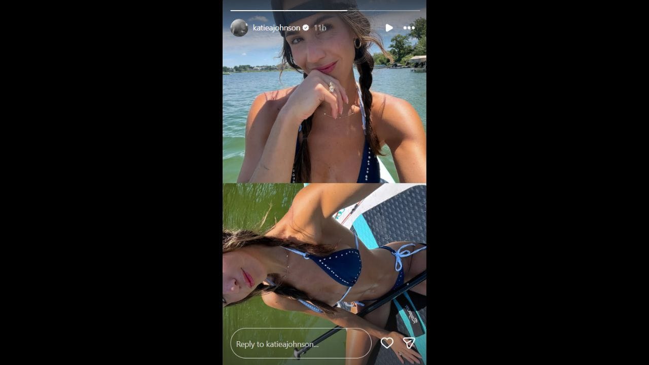 Capturas de tela das histórias do Instagram de Katie Johnson (imagens via Instagram.com/@katieajohnson IG Stories)