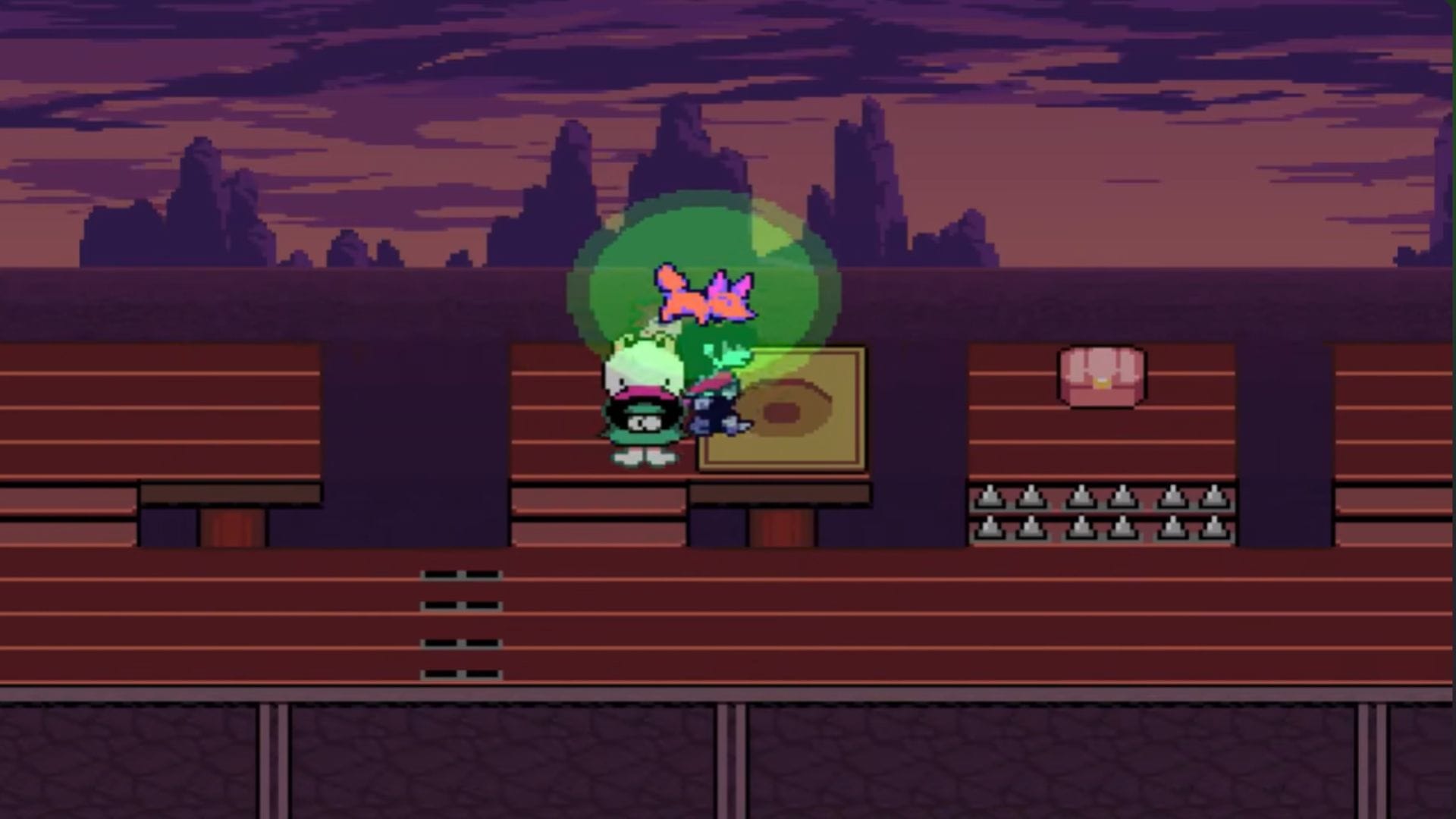 Coloque os cogumelos sem que a raposa os coma primeiro (Imagem via Toby Fox || Youtube/@BlueBlurX7)