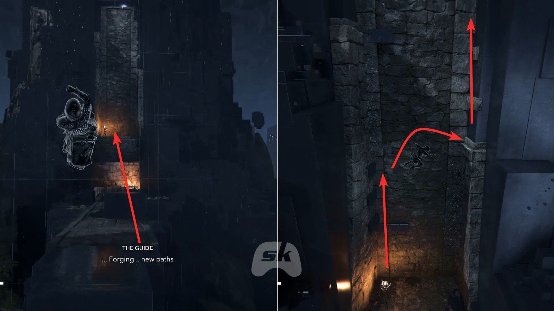 Suba até a seção superior para encontrar os portais distantes (Imagem via Ubisoft)