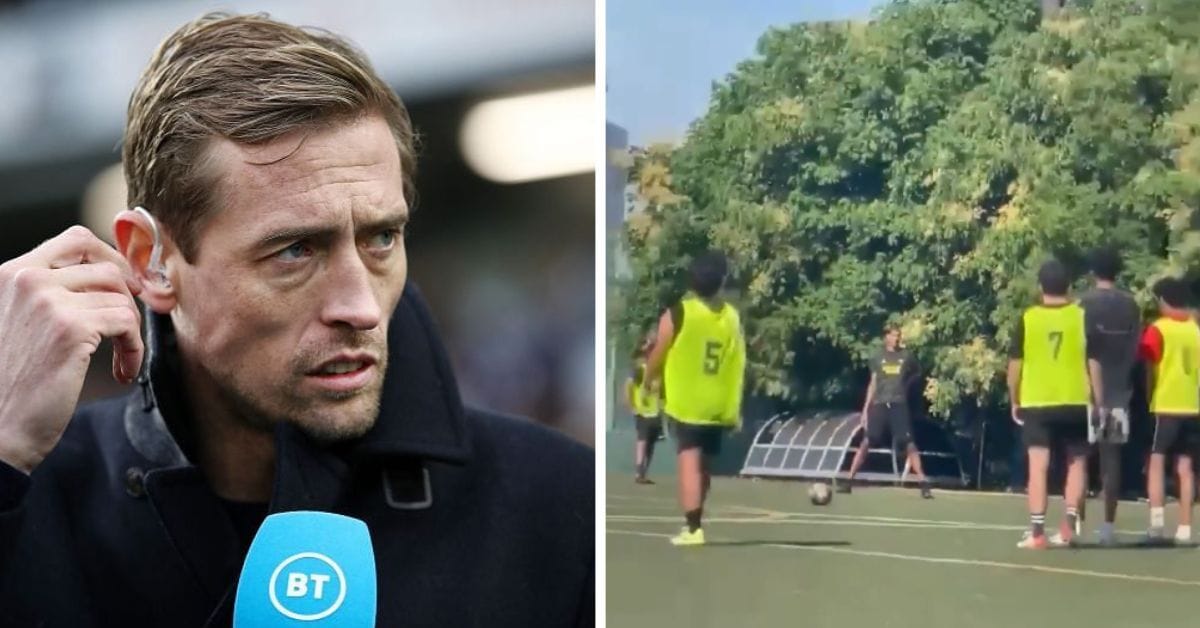 Former England star Peter Crouch reacts as 7'5" NBA star Victor Wembanyama scores stunning Cristiano Ronaldo-type free-kick